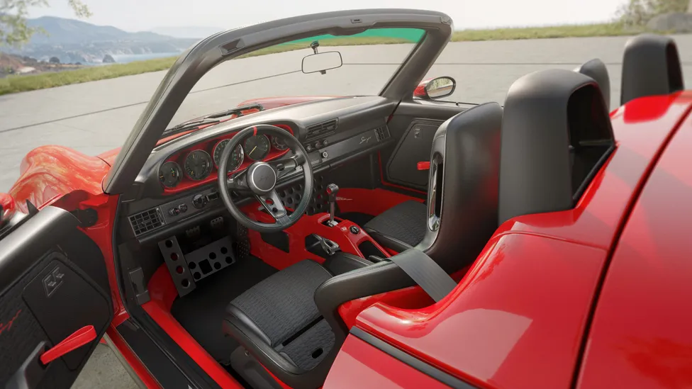 Porsche 911 Carrera Cabriolet Reimagined by Singer Vehicle design, interior image of the red car 2