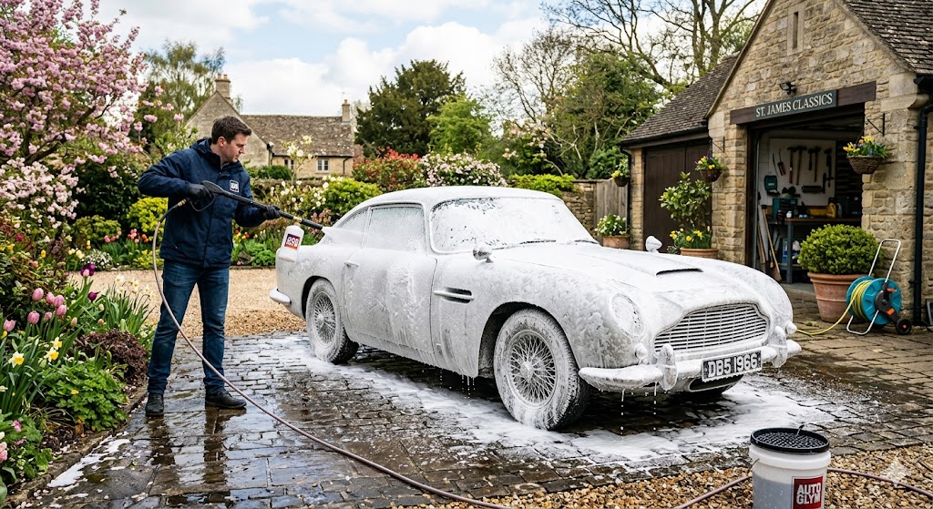 DB5 getting its spring snow foam wash