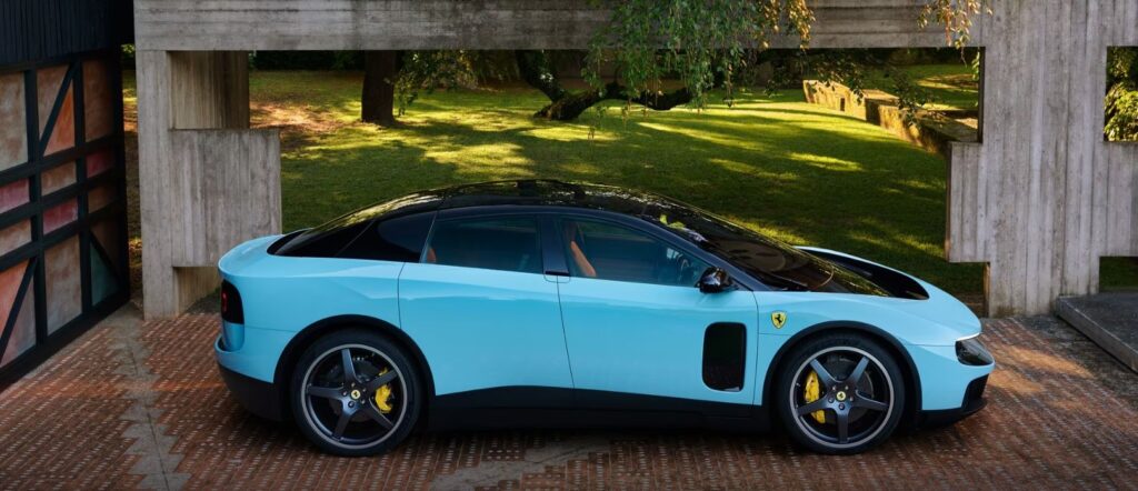 Blue Ferrari Luce side shot