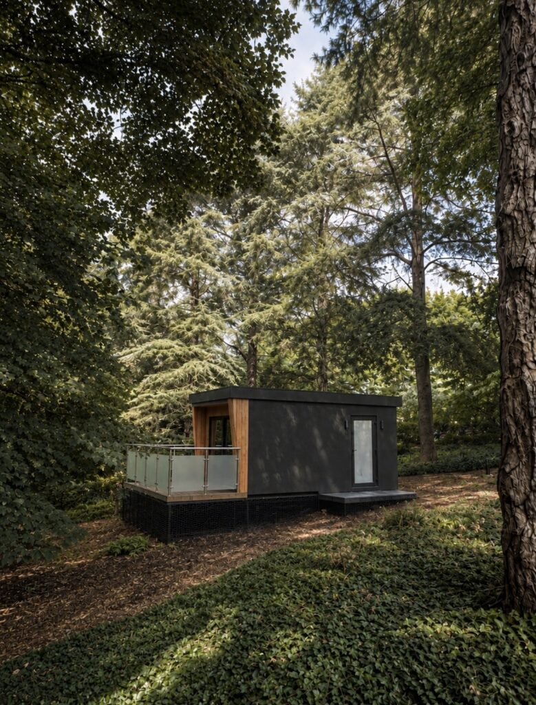 solo lodge in situ in the grounds of a luxury retreat